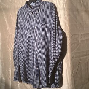 Chaps Blue Checkered Button Down Shirt
